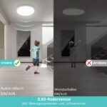 Oraymin LED Deckenlampe 22cm mit Radar-Bewegungsmelder – 1800LM 18W IP54 für Innen – Bild 5
