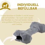 Riolino Kauknochen L Grau – Robustes Hundespielzeug aus Naturkautschuk mit Zahnpflege – Bild 3