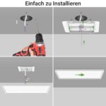 zemty LED Panel Deckenleuchte 58x20 cm, 32W 3500lm – Dimmbar mit Fernbedienung für Küche & Schlafzimmer – Bild 8