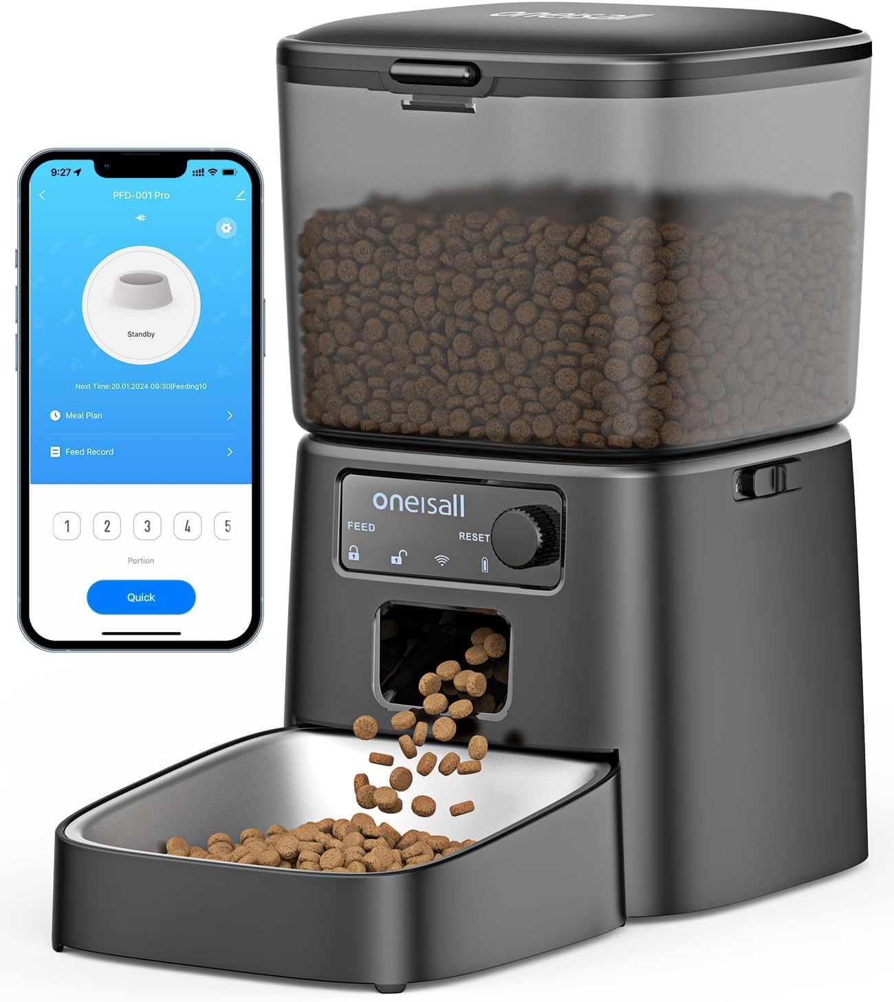 oneisall 3.5L WiFi Futterautomat für Katzen – APP-Steuerung & Portionskontrolle