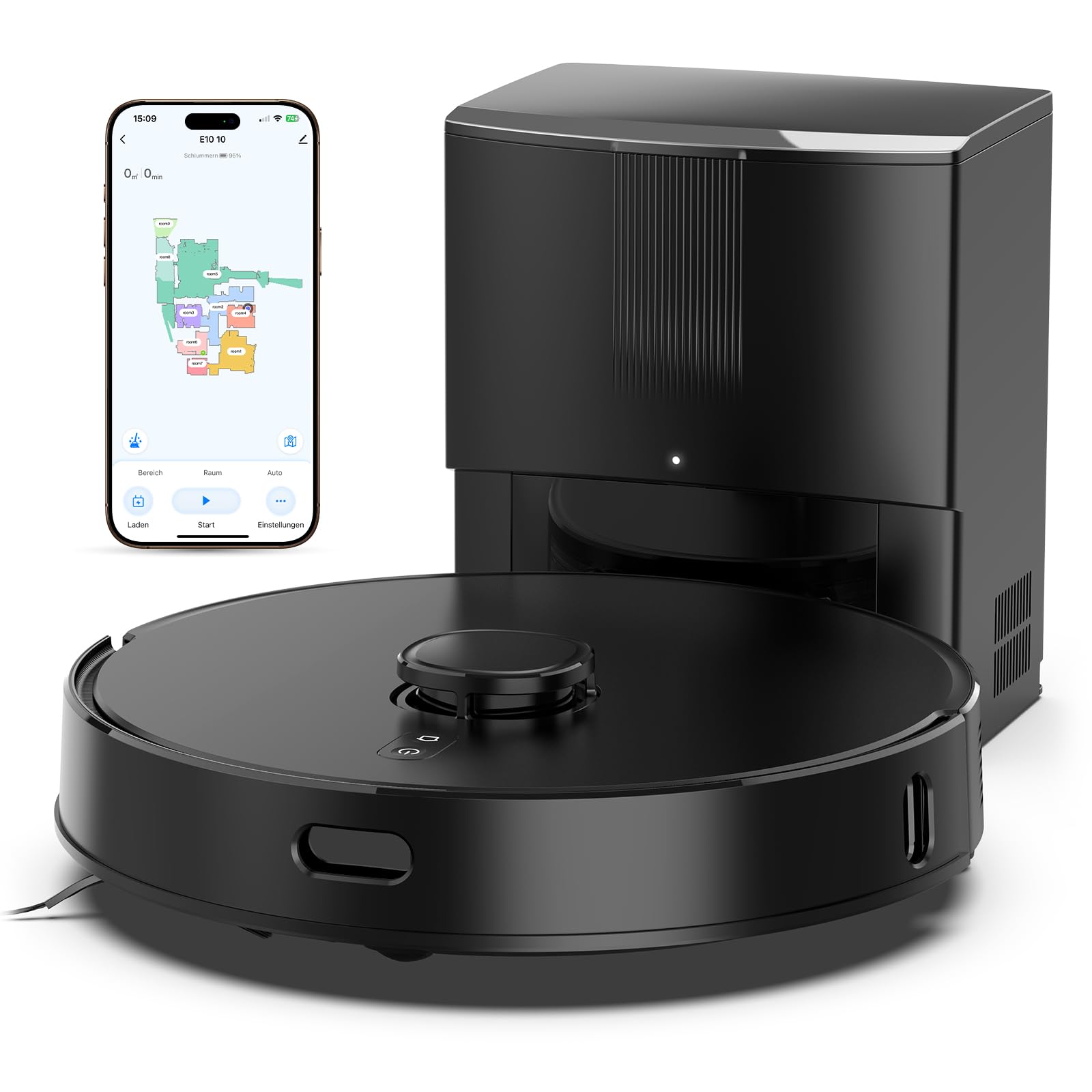 BOTLUXE E10+ Saug- und Wischroboter mit 8000Pa & LiDAR – Intelligente Reinigung für Tierhaare