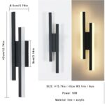 Riserva LED Wandleuchte 16W Warmweiß 3000K – Moderne Parallele Design Wandlampe 40cm Schwarz – Bild 3