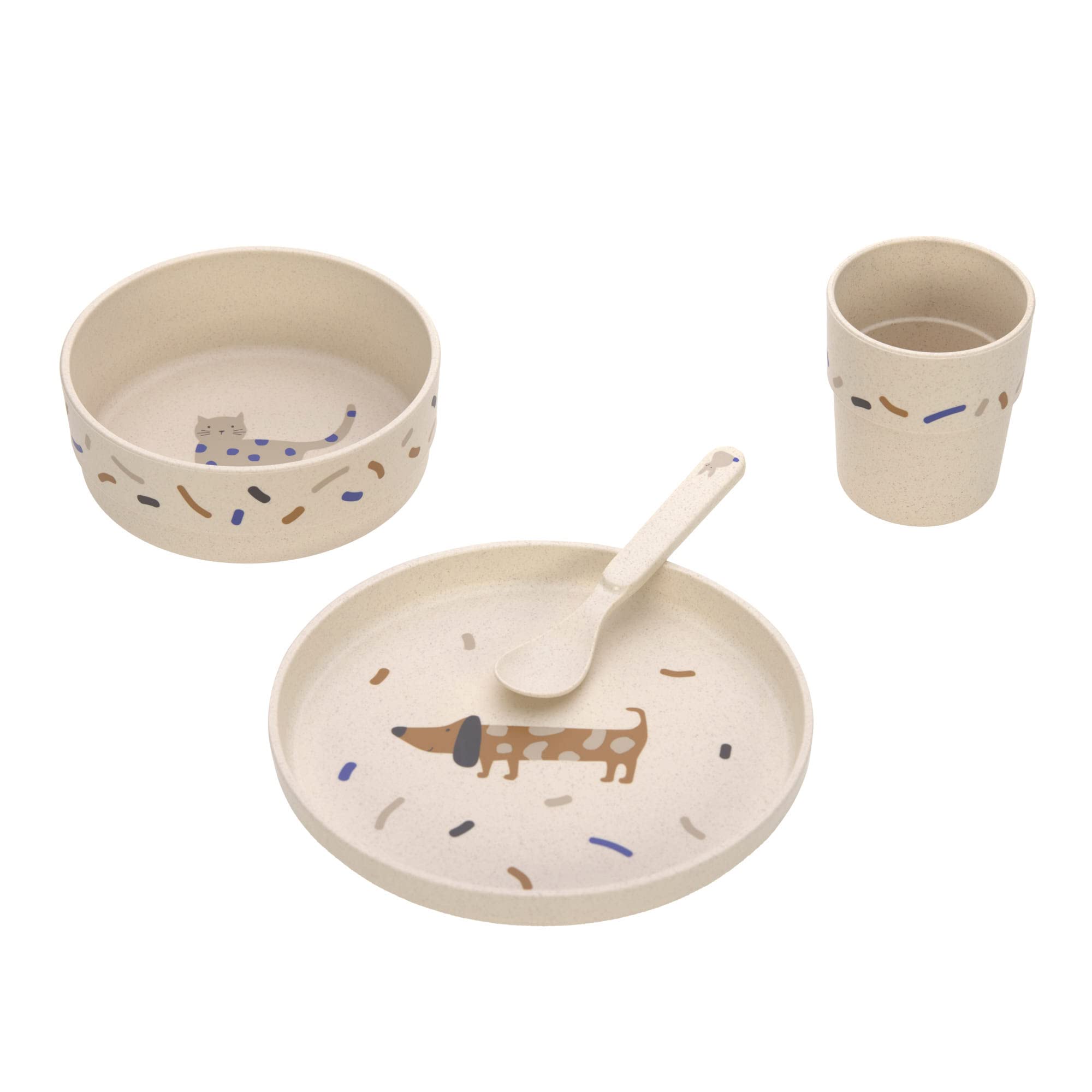 LÄSSIG Kindergeschirr Set Little Mateys – BPA-frei & Spülmaschinen-geeignet