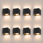 ledmo 8er Set 12W LED Wandleuchte – Warmweiß, verstellbar, IP65 für Innen & Aussen