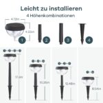 Linkind Solar Wegeleuchten 4er-Set – 3000K Warmweiss Gartenbeleuchtung mit 3 Modi – Bild 3