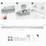 TONFFI LED Feuchtraumleuchte 120 cm, 36W 4500 lm, 6000K Kaltweiß – IP65 Werkstattlampe – Bild 7