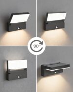 EBION LED Aussenwandleuchte mit Bewegungsmelder & 90° Schwenkbar – IP65 Aluminium – Bild 3
