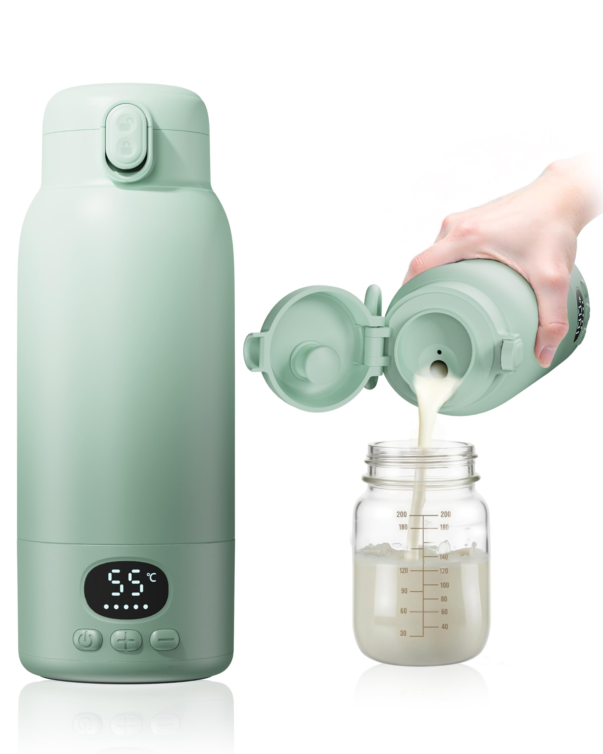 CHUNYEE Tragbarer Baby Flaschenwärmer 500 ml – 100W Schnellaufheizung mit USB-C für unterwegs