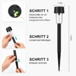 SC-Daily Solarleuchten 12er Set – Warmweiß Gartenbeleuchtung IP65 wasserdicht für Wege & Terrasse – Bild 4