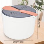 RUCUDIM Mikrowellen-Reistopf 2L – Dampfgarer-Set mit Antihaft-Beschichtung für Reis & Gemüse – Bild 3