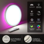 DetarZinLED Deckenlampe 30cm RGB Dimmbar – LED Deckenleuchte mit Fernbedienung für Badezimmer – Bild 9