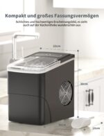 Vpcok Direct Eiswürfelmaschine 12 kg/24h – Kompakte Eismaschine für Zuhause & Bar – Bild 6