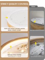 Baerolc LED Deckenleuchte Holz 30cm – 24W Warmweiss für Schlafzimmer & Küche – Bild 4
