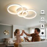 Amdelne Deckenleuchte 65cm dimmbar mit Fernbedienung – 3-Ring LED Design für Wohnzimmer – Bild 8