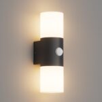 Klighten 2-flammige Aussenwandleuchte mit Bewegungsmelder – IP54 Aluminium Wandleuchte E27