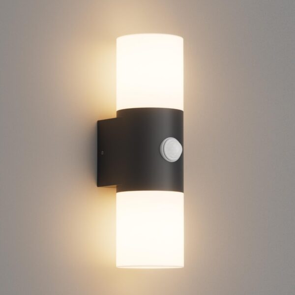 Klighten 2-flammige Aussenwandleuchte mit Bewegungsmelder – IP54 Aluminium Wandleuchte E27