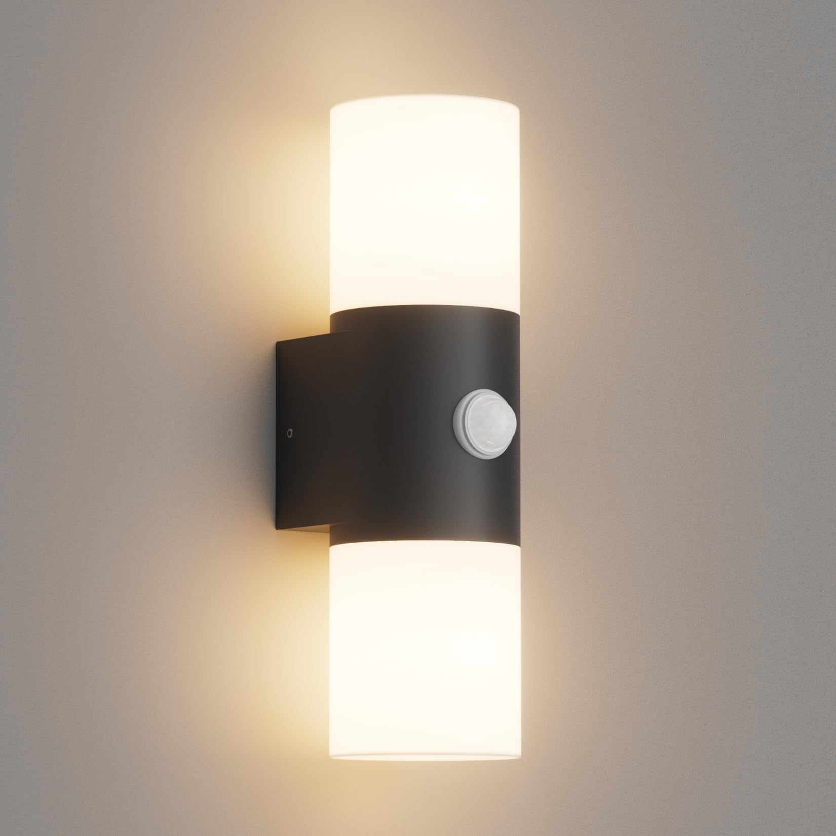 Klighten 2-flammige Aussenwandleuchte mit Bewegungsmelder – IP54 Aluminium Wandleuchte E27