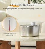 WILKIEE Katzenbrunnen Edelstahl 4.1L Kabellos – intelligenter Trinkbrunnen mit Sensor & 4000mAh – Bild 3