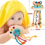 Jokooan Montessori Spielzeug UFO mit Silikonschnur – Motorikspielzeug für Babys 12-36 Monate – Bild 2