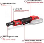 Einhell Akku-Ratschenschrauber TE-RW 18/60 Li-Solo – 60 Nm Drehmoment für Fahrzeugarbeiten – Bild 5