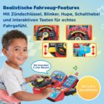VTech Abenteuer Lernlenkrad – Interaktives LCD-Spielzeuglenkrad mit 3 Spielmodi für Kinder 3–7 Jahre – Bild 4