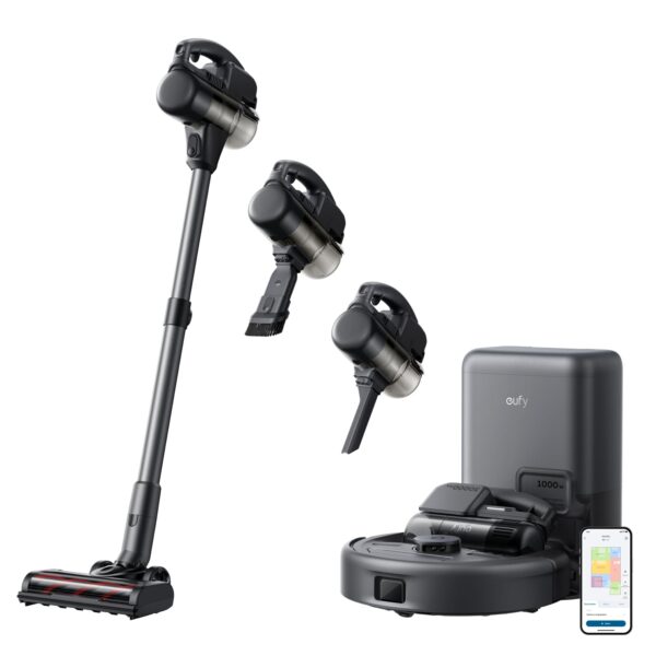 eufy 3-in-1 Roboterstaubsauger E20 – 30000 Pa Saugkraft mit Stick-Vac & Laser-Navigation