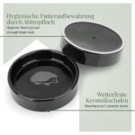 WILDLIFE HOME Igel Futterstation 2er Set – Wetterfeste Keramik Futter- & Trinkschale – Bild 4