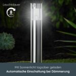 MeLiTec Solar Gartenleuchte mit Bewegungsmelder – Edelstahl Wegeleuchte IP44 für Garten & Einfahrt – Bild 2