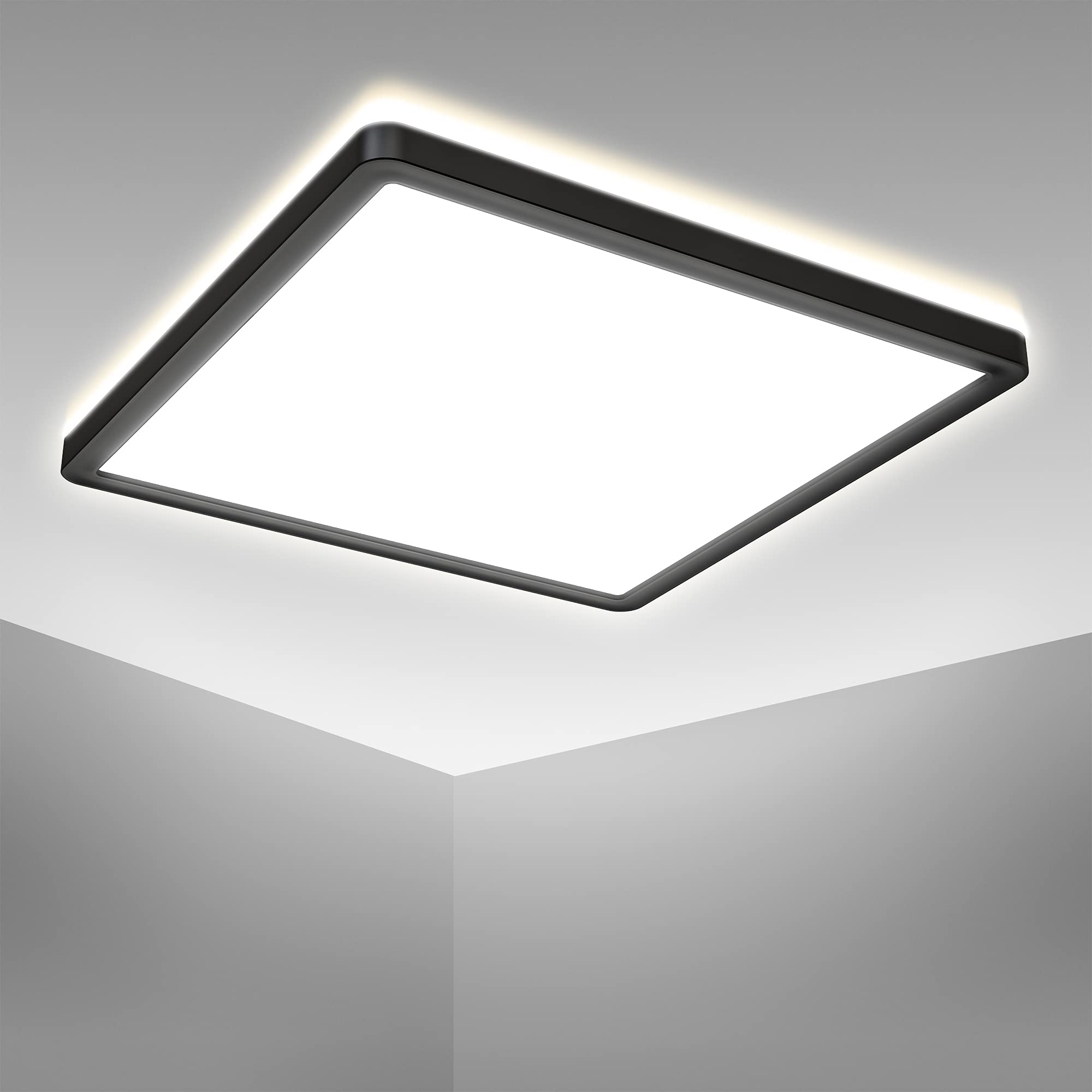 B.K.Licht LED Deckenlampe 29x29 cm, ultraflach – Indirekte Beleuchtung für jeden Raum