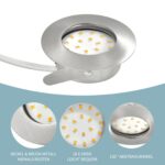 HiBay 6er Set LED Einbaustrahler 5W – Flache Deckenspots 230V Warmweiß Nickel – Bild 3