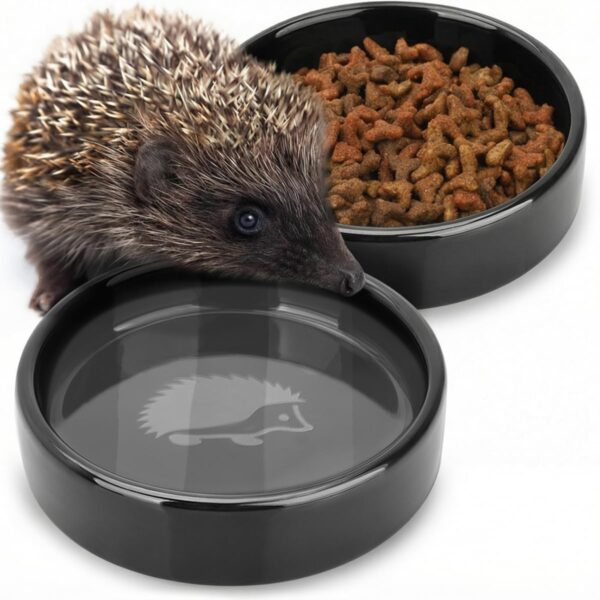 WILDLIFE HOME Igel Futterstation 2er Set – Wetterfeste Keramik Futter- & Trinkschale
