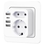 Rwest X Mehrfachsteckdose 6-in-1 mit USB-A, USB-C & 2 Euro-Steckdosen