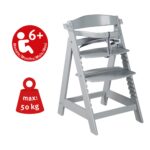 roba Treppenhochstuhl Sit Up Click & Fun – Mitwachsender Holzhochstuhl mit Klicksystem, Taupe – Bild 5
