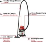 Einhell Akku-Nass-Trockensauger TC-VC 18/20 Li S-Solo – 20L Edelstahl für Profis – Bild 5