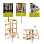Ette Tete Step'n'Sit Lernturm klappbar – 2in1 Stehhilfe & Sitzbank aus Birkenholz – Bild 4