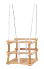 Eichhorn Gitterschaukel 30x30 cm – Sichere Holzschaukel mit höhenverstellbaren Seilen für Kleinkinder ab 1 Jahr – Bild 3