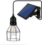 Lixada Solar Pendelleuchte E27 – IP65 Aussenleuchte mit Intelligenter Helligkeitssteuerung