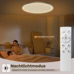 AprZLee Ø40cm LED-Deckenleuchte 38W – Dimmbar mit Fernbedienung für Wohnzimmer & Bad – Bild 5