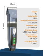 oneisall Leise Schermaschine für Katzen & Hunde – 50 dB Profi-Haarschneider mit Titan-Keramik-Klingen – Bild 7