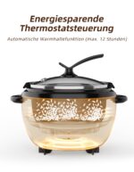 Eamoment 1L Reiskocher mit Dampfgarer – Antihaftbeschichtung für 1–5 Personen – Bild 5