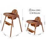 YALION Kinderhochstuhl Höhenverstellbar mit Tablett – 2-in-1 Essstuhl für Babys 6–36 Monate – Bild 3