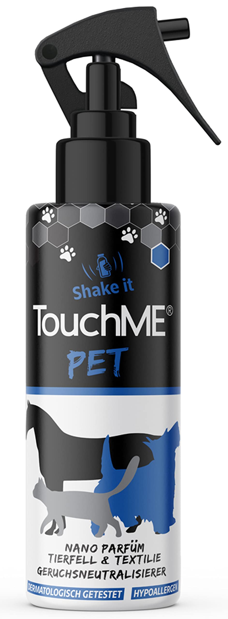 TouchME pet blue Geruchsneutralisierer 200ml – Nano-Spray für Tiergerüche & Fellpflege
