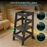 ALAVYA HOME NEO Lernturm Anthrazit – 3-fach höhenverstellbar, bis 70 kg belastbar – Bild 9