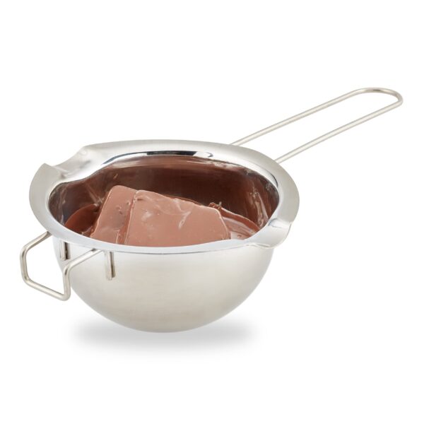Relaxdays Schmelztopf aus Edelstahl – Temperiergerät für Butter, Schokolade & Wachs