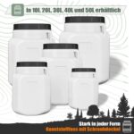 FIXKRAFT 50 Liter Weithalsfass mit Deckel – Lebensmittelecht Lagerbehälter für Haushalt & Tierfutter – Bild 7