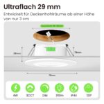 ALUSSO 12er Set LED Einbaustrahler dimmbar – 3 Farbtemperaturen für Küche & Bad – Bild 2