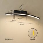 EMKE LED Spiegelleuchte 40 cm, 4000K Neutralweiss – Badezimmer Wandleuchte mit 180° Schwenkarm – Bild 2