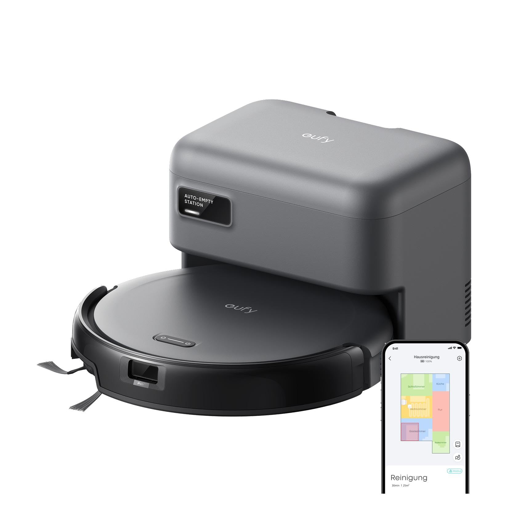eufy Anker C10 Saugroboter mit automatischer Entleerung – 7,2cm ultraflach, 4000Pa Saugkraft