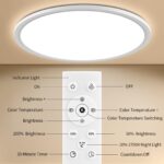 Oumida LED-Deckenleuchte 30cm Dimmbar mit Fernbedienung – 24W Schlafzimmer Lampe – Bild 9