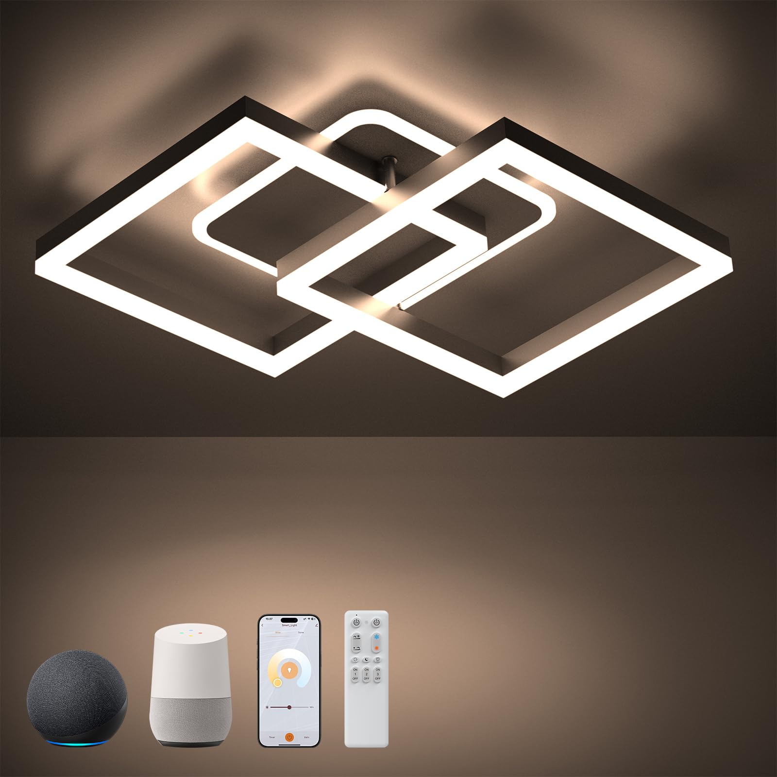ANTENLICHT 40W LED Deckenleuchte – Sprachsteuerung & App-Kontrolle für intelligentes Wohnen